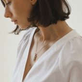 Gold Plated Silver Goddess Pendant: Trypillian Bereginya Jewelry