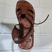 Handmade Moroccan Leather Sandals For Women – Brown Flat Summer Sandals With Toe Loop & Ankle Strap – Boho Travel Shoes Eu 37 To 42