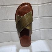 Handmade Moroccan Leather Sandals For Women – Green Slip On Summer Sandals – Beach Shoes – Leather Sandal Women – Women Summer Shoes