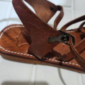 Handmade Moroccan Leather Sandals For Women – Brown Flat Summer Sandals With Toe Loop & Ankle Strap – Boho Travel Shoes Eu 37 To 42