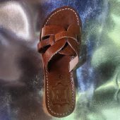 Handmade Moroccan Leather Sandals For Women – Brown Flat Shoes Gift