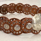 Leather Concho Belt 110 Cm (43.3 In) – Vintage Medieval Waist Belt Gift For Women