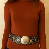 Handmade Moroccan Leather Belt – Vintage Silver Buckle Gothic Boho Gift